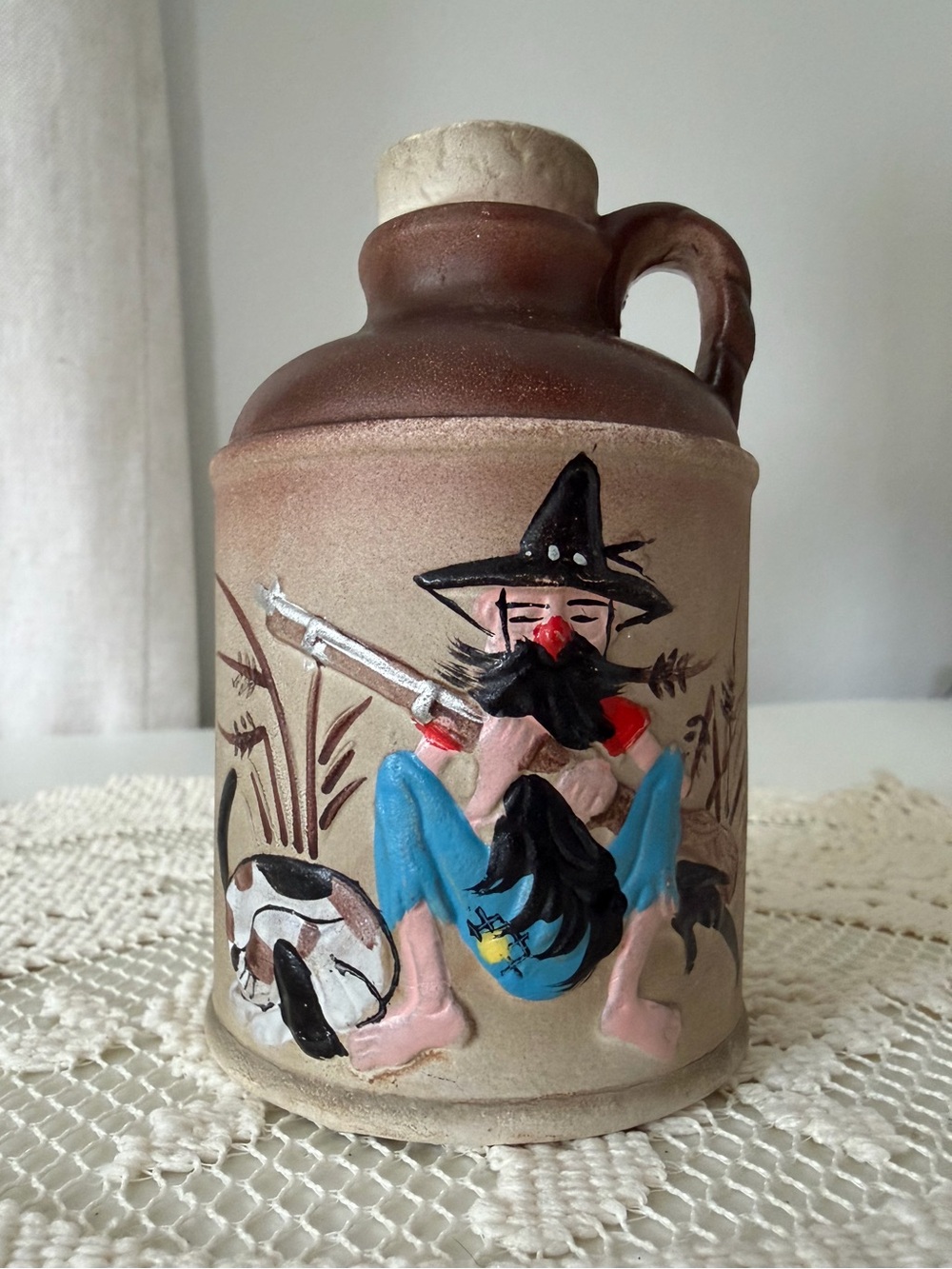 Vintage Nasco Japan Moonshine Jug Hillbilly/ Sleeping Dog Spice Shaker